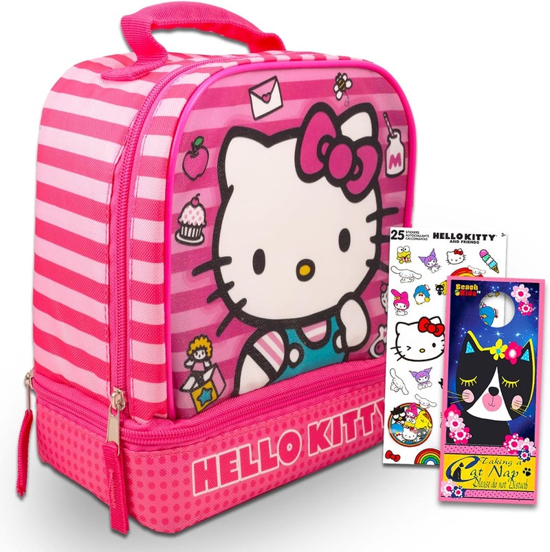 Fast Forward Hello Kitty Lunch Box Set - Bundle with Hello Kitty Lunch Box for Girls, Hello Kitty Stickers, More | Hello Kitty Lunch Bag - Image 1
